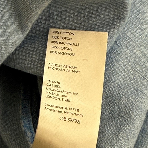 We The Free Washed Denim Side Tie Chambray Button Down Blouse - Picture 10 of 10